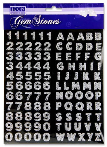 Picture of GEM STONES LETTERS & NUMBERS SILVER